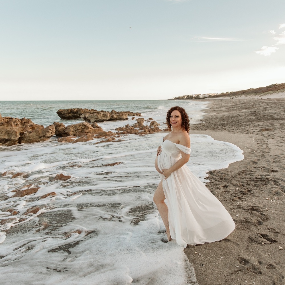 White Maternity Photoshoot Dress